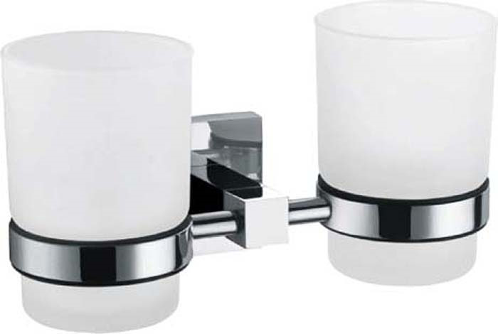 фото Подстаканник для ванной комнаты Fixsen Metra, двойной, цвет: серебристый. FX-11107