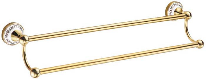фото Держатель для полотенец Fixsen Bogema Gold, трубчатый, двойной, цвет: золотой, 60 см. FX-78502G