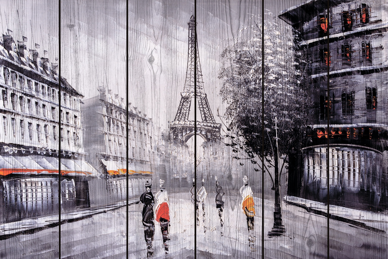 фото Картина на доске Экорамка "Париж улица", 60 x 40 см