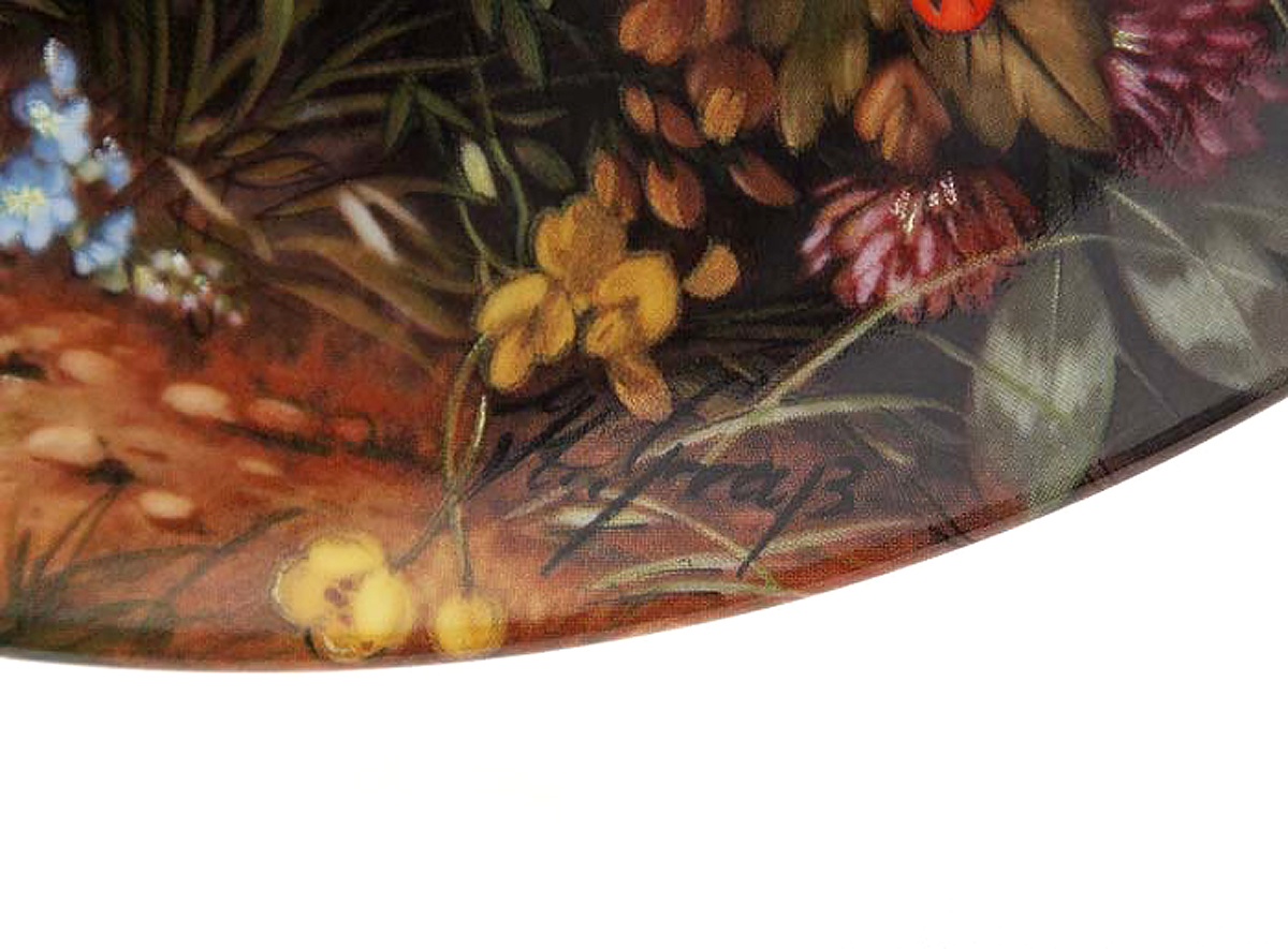 фото Декоративная тарелка Furstenberg Ганс Граб "На обочине". Фарфор, деколь, подрисовка. Германия, 1989 год