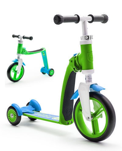 Самокат-беговел Scoot&Ride Highway Baby Plus трехколесный, трансформер, цвет: зеленый/голубой