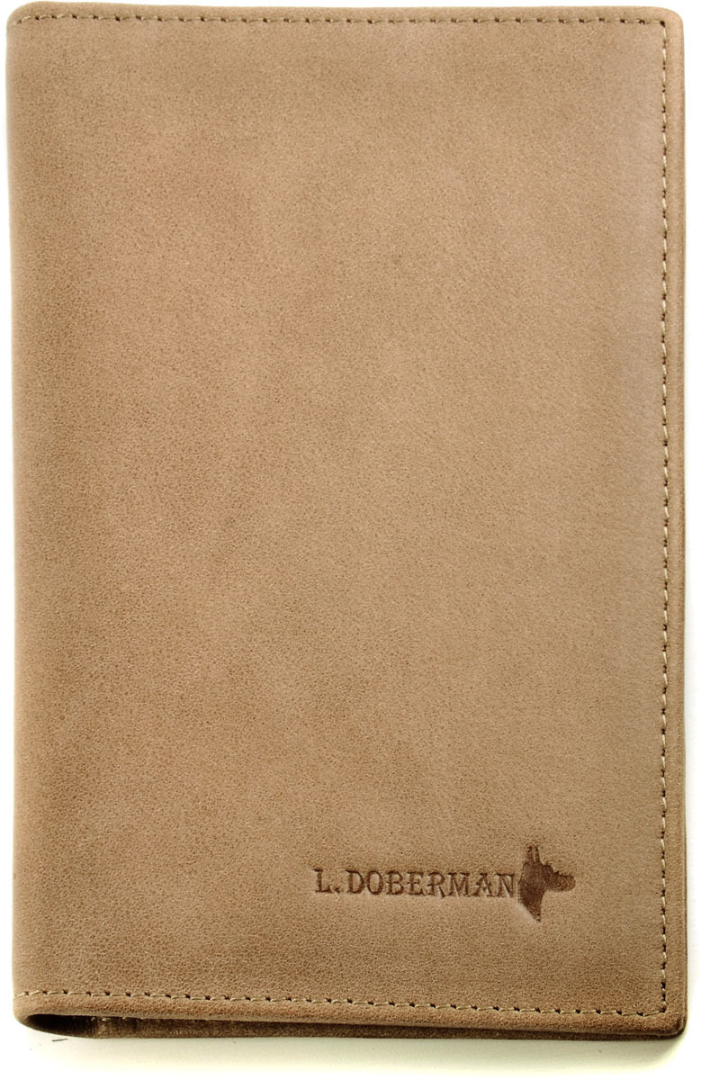 фото Обложка для паспорта мужская L.Doberman, цвет: коричневый. LD 0010-093