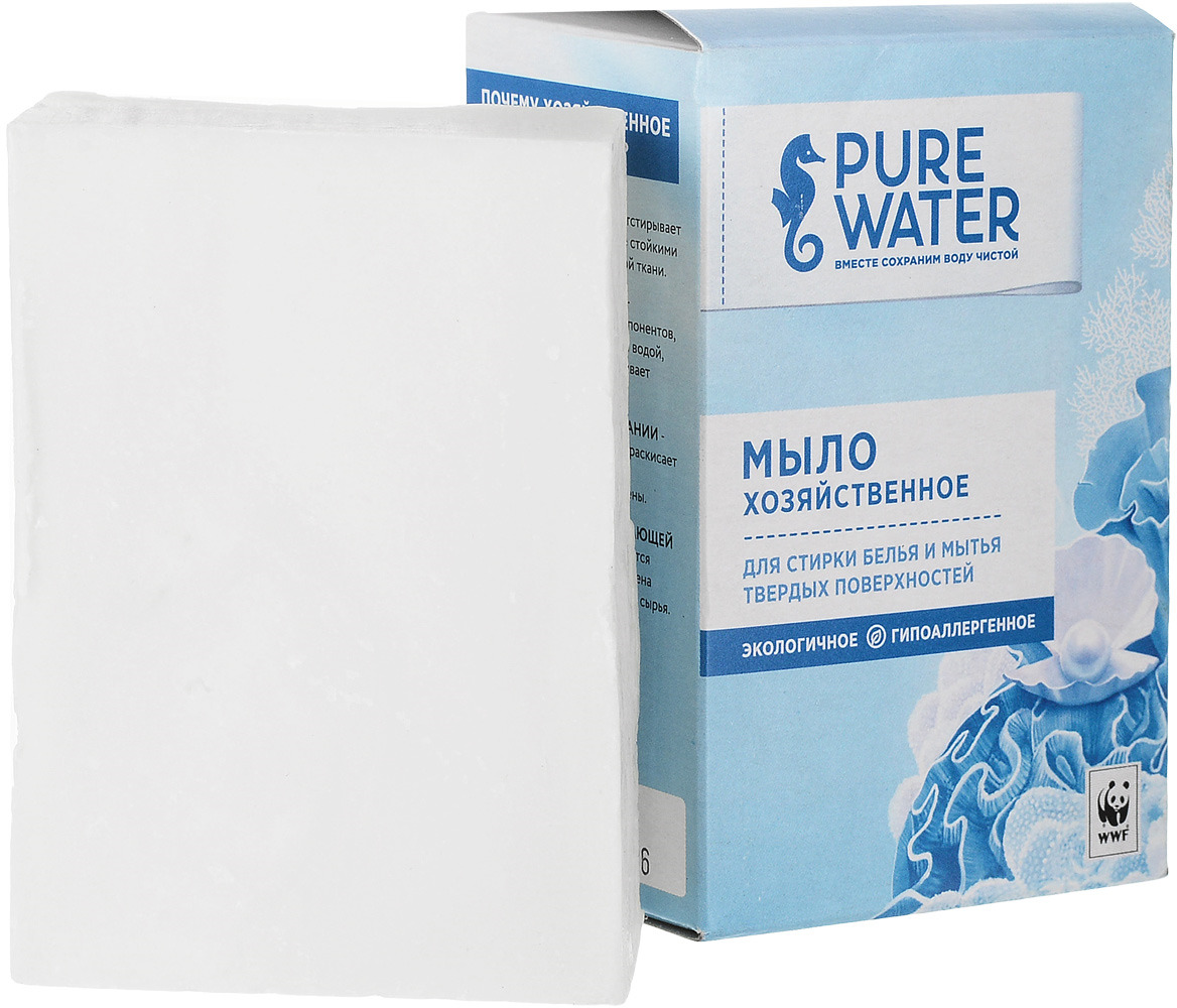 фото Мыло для стирки pure water хозяйственное 175 г