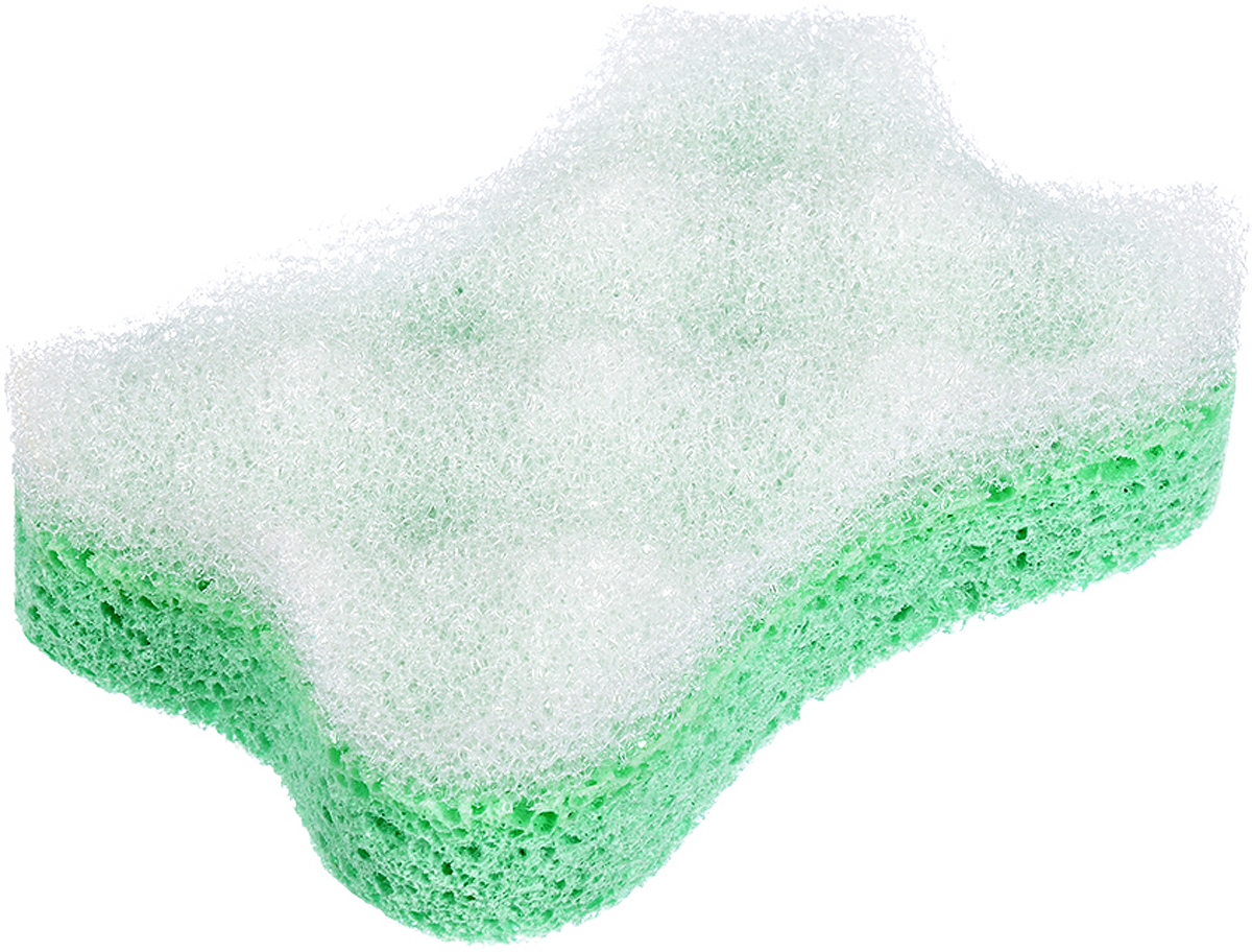 Мочалка Банные штучки, цвет: зеленый, с массажным слоем, 13 х 9 х 3,5 см. 32602