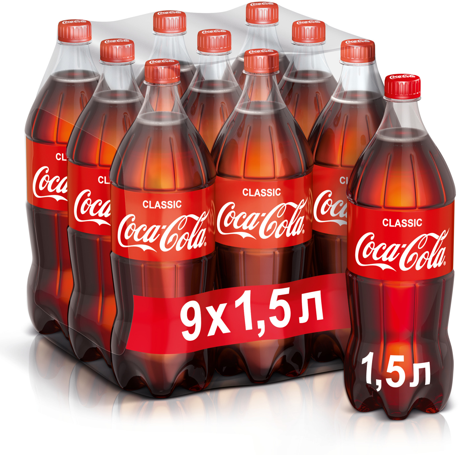 Характеристики Coca-Cola напиток сильногазированный, 9 штук по 1.5 л ...