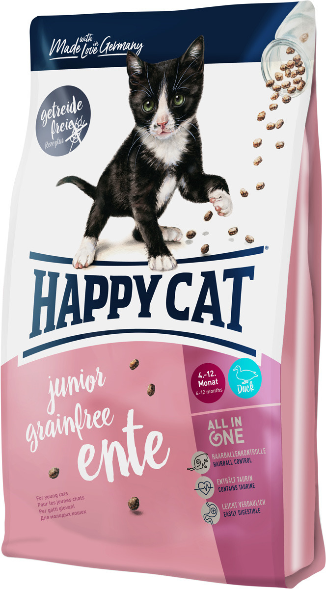 фото Корм сухой Happy Cat Junior Grainfree, для кошек, утка, 1, 4 кг