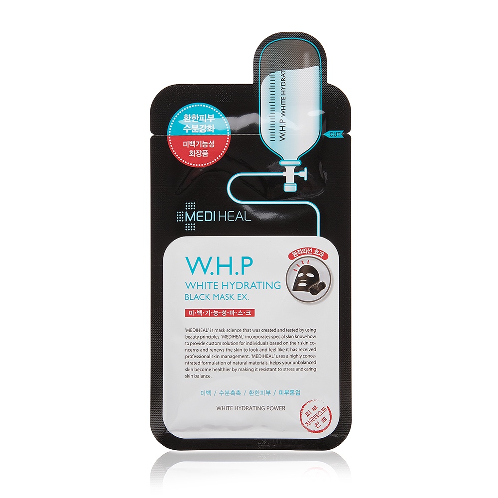 Маска для лица Mediheal W.H.P White Hydrating Charcoal-Mineral Mask, отбеливающая, с древесным углем, 25 мл