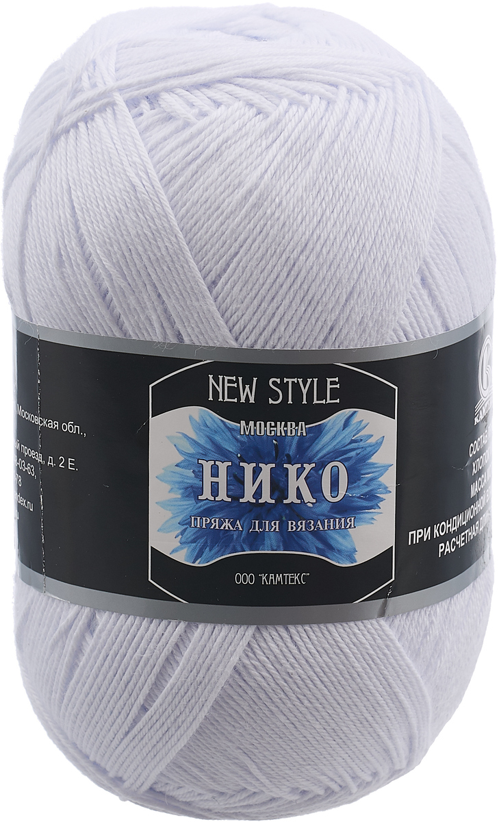Пряжа для вязания Камтекс "Нико", цвет: отбелка (002), 500 м, 100 г, 10 шт