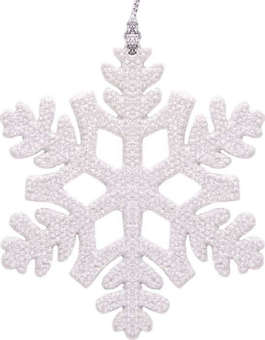 фото Новогоднее подвесное елочное украшение Magic Time "Снежинка белая", 10 x 9 x 0,3 см