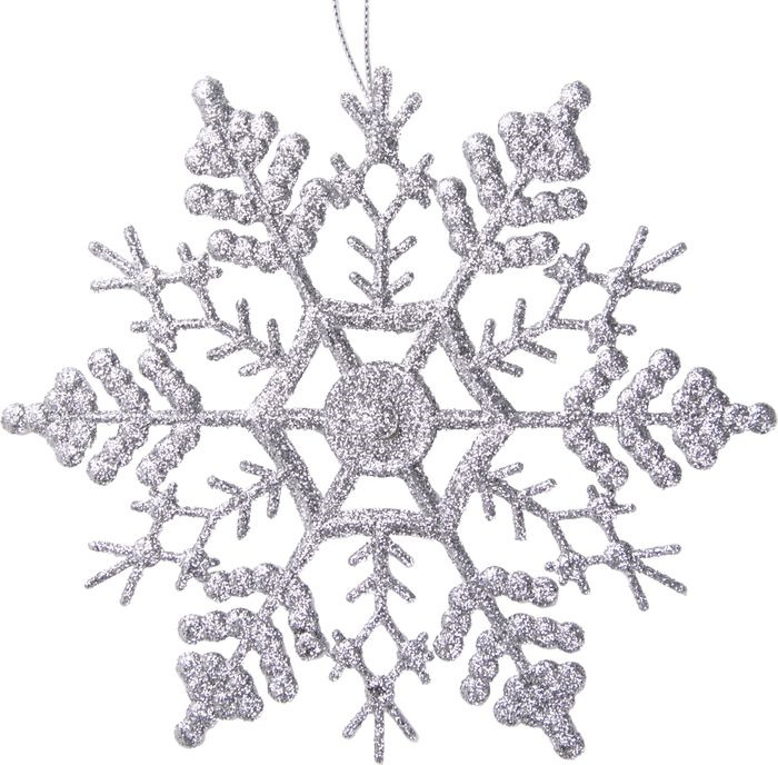 фото Новогоднее подвесное елочное украшение Magic Time "Снежинка-паутинка серебряная", 16,5 x 16,5 x 0,2 см