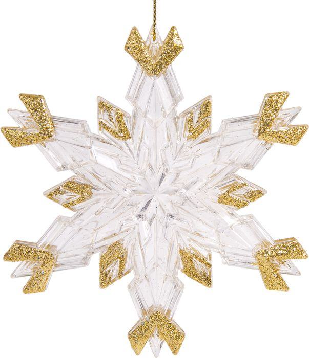 фото Новогоднее подвесное елочное украшение Magic Time "Снежинка с золотом", 11,5 х 2,1 х 11 см