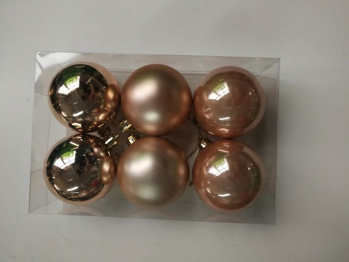 Набор новогодних подвесных украшений Magic Time "Золотые шары", диаметр 6 см, 6 шт