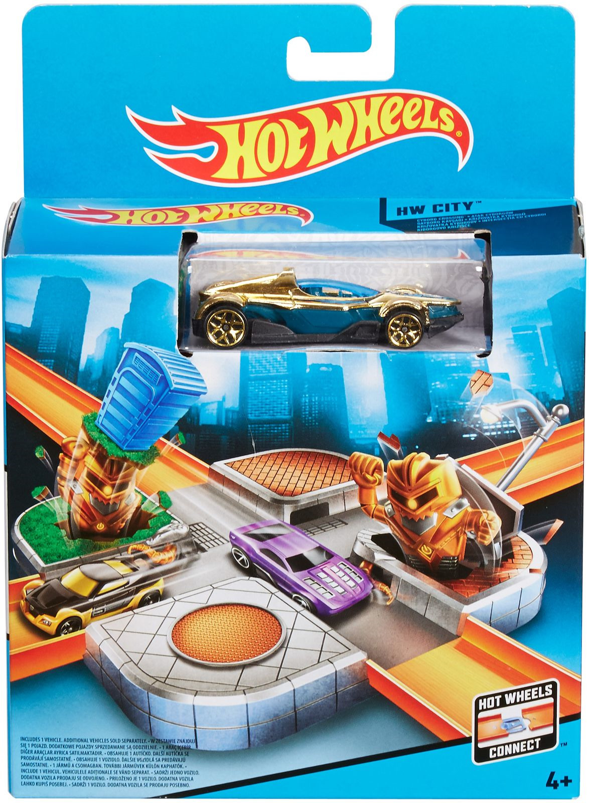 фото Hot Wheels City Игрушечный трек Перекресток роботов