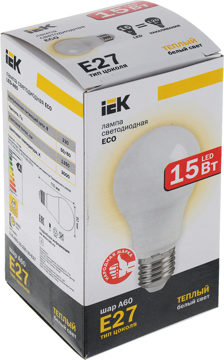Вт иэк. Лампа светодиодная IEK 15 Вт e27. Лампа лед IEK 4000 K, E 27, a60. Лампочка светодиодная ИЭК 15вт. Лампа светодиодная IEK Eco 4000k, e27, a60, 13вт.