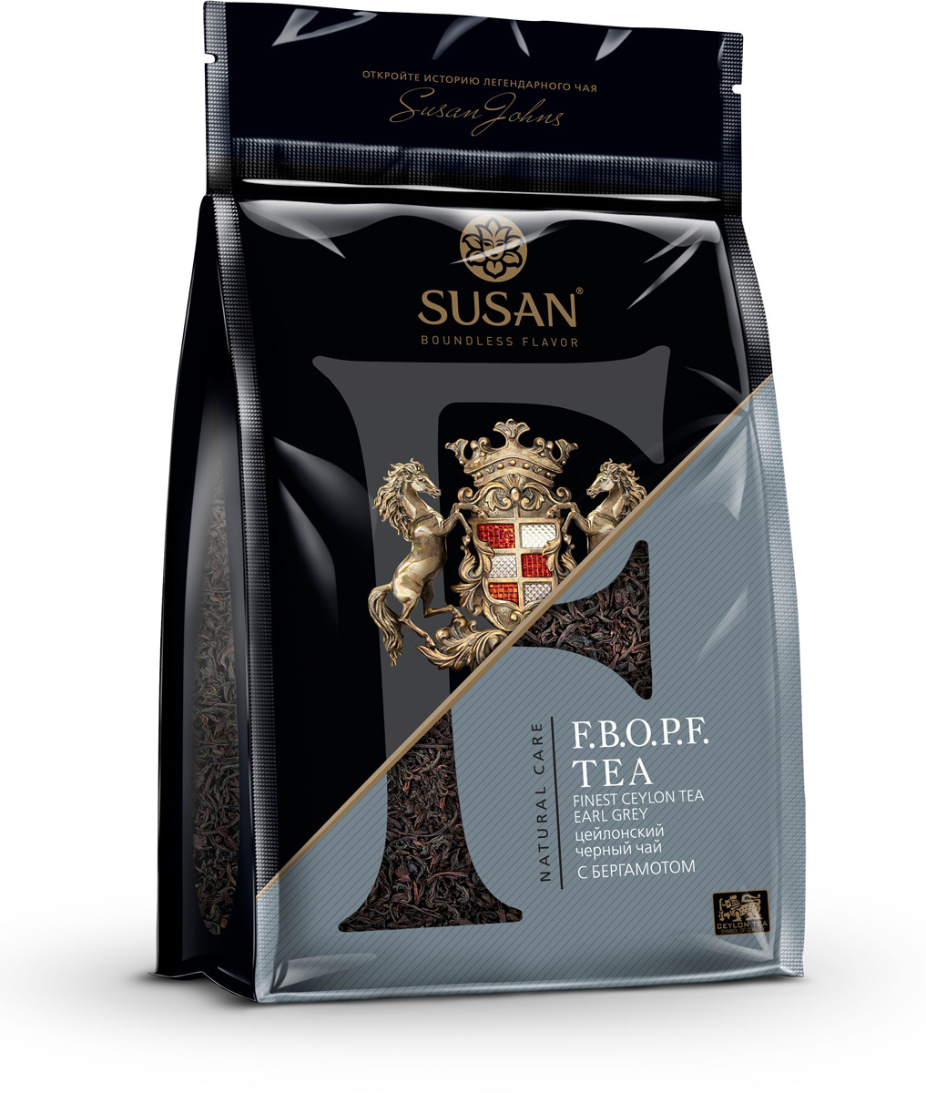 фото Черный чай Susan, листовой с типсами сорта F.B.O.P.F. с маслом бергамота, 100 г