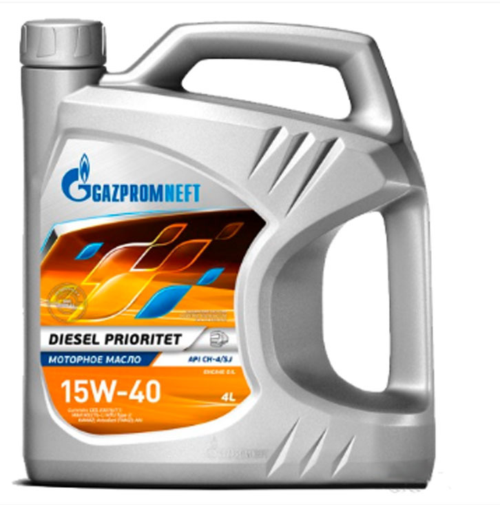 фото Масло моторное Gazpromneft "Diesel Prioritet", 15W-40, API CH-4/SJ, ACEA E7, A3/B4, минеральное, 4 л