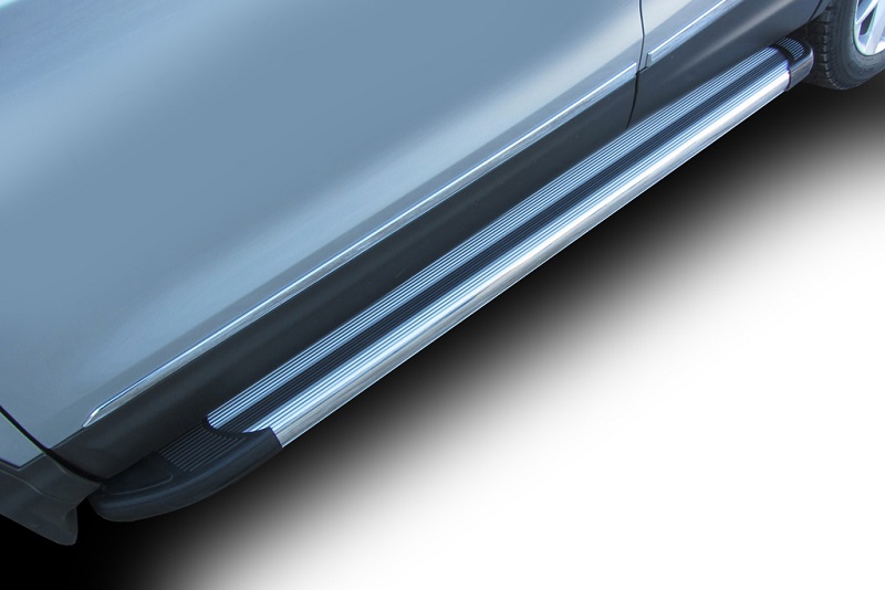 Комплект защиты штатных порогов Arbori Luxe Silver, алюминиевый профиль, 1700, для Hyundai Creta 4WD 2016-
