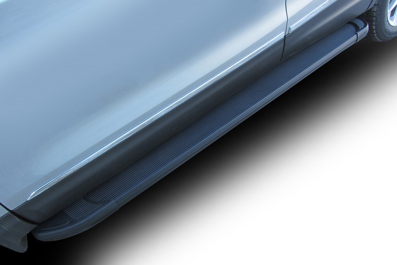 Комплект защиты штатных порогов Arbori Optima Black, алюминиевый профиль, 1700, для Hyundai Tucson 4WD 2015-