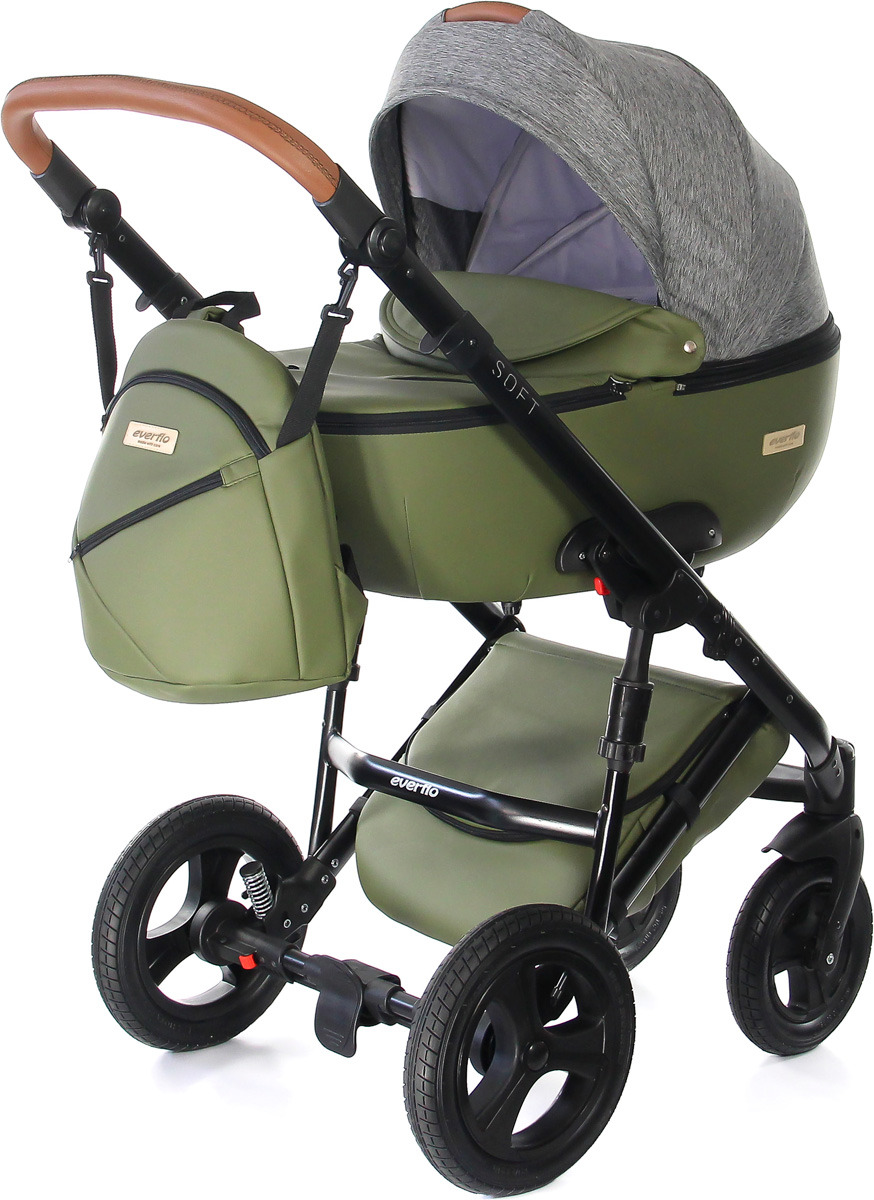 фото Коляска-люлька Everflo 2 в 1 SOFT olive оливковый