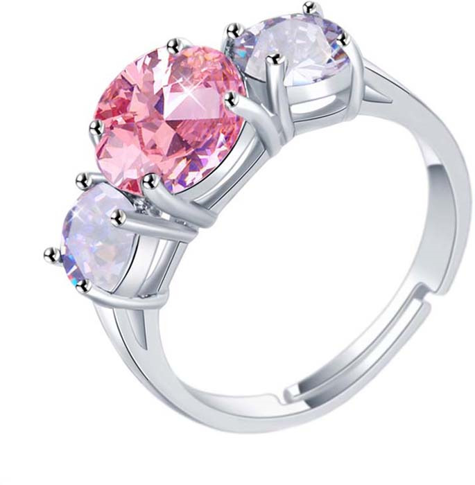 фото Кольцо женское Ice&High, ZR888426P, серебристый, розовый, светло-сиреневый, размер 18-20