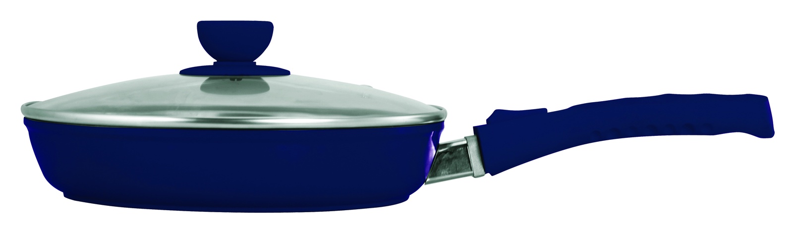 фото Сковорода Bohmann, с крышкой, со съемной ручкой, с керамическим покрытием, цвет: синий. Диаметр 22 см. 7022BH/3D/синий