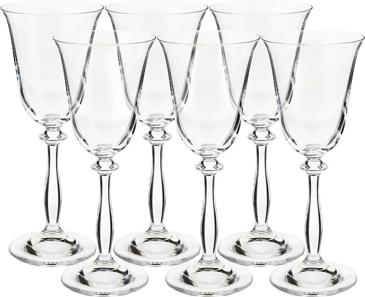 фото Набор бокалов для вина Bohemia Crystal "Анжела", 185 мл, 6 шт. 40600/185