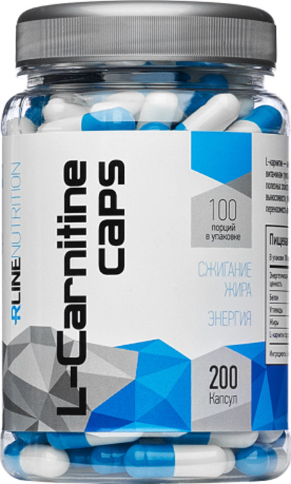 L-карнитин Rline L-Carnitine Caps, 200 капсул