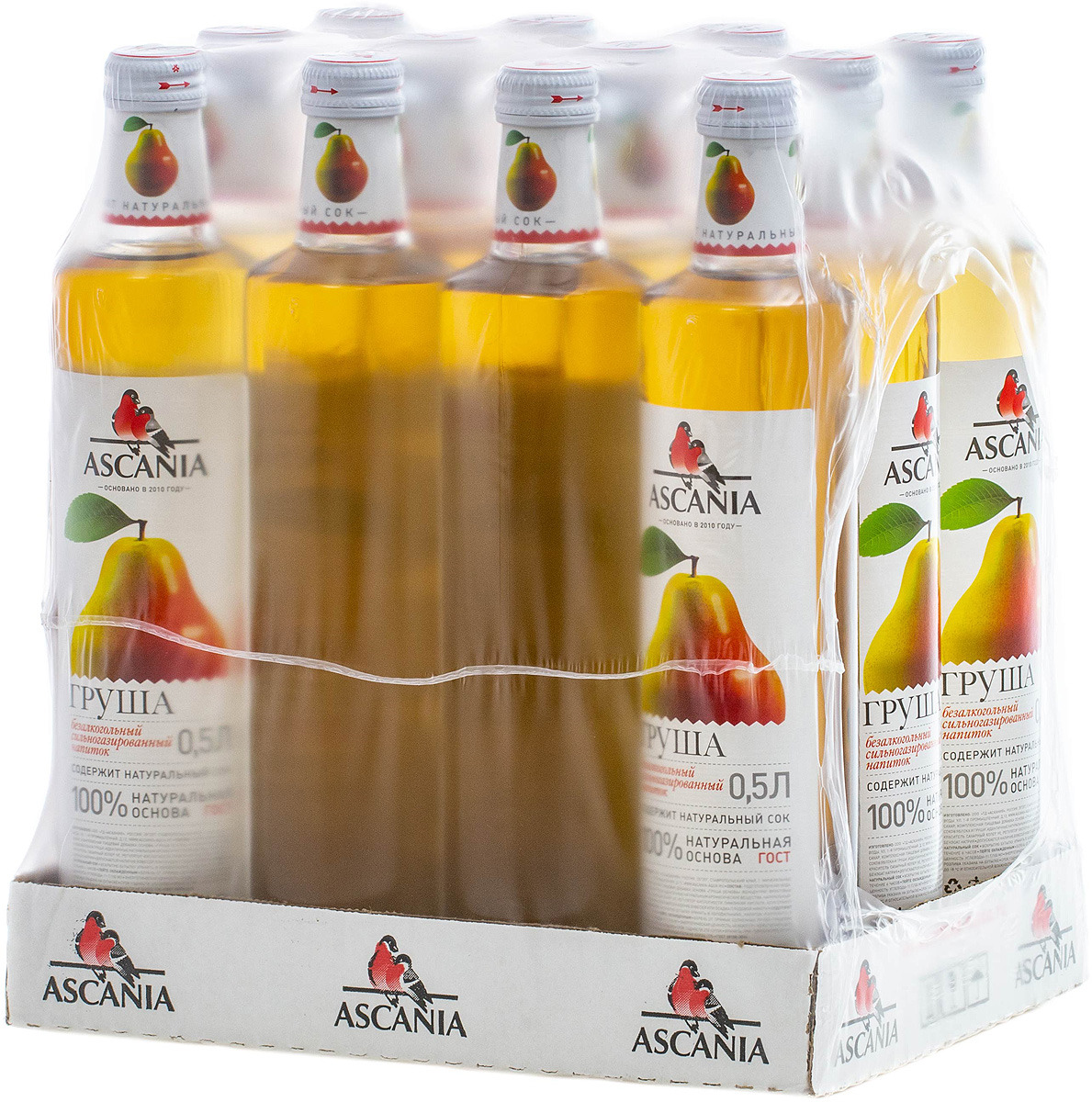 Безалкогольный напиток среднегазированный Аскания "Груша", 12 шт по 0,5 ...
