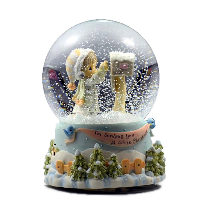 фото Стеклянный шар Glassglobe "Новогоднее чудо" PP3599, голубой, зеленый, 15 см