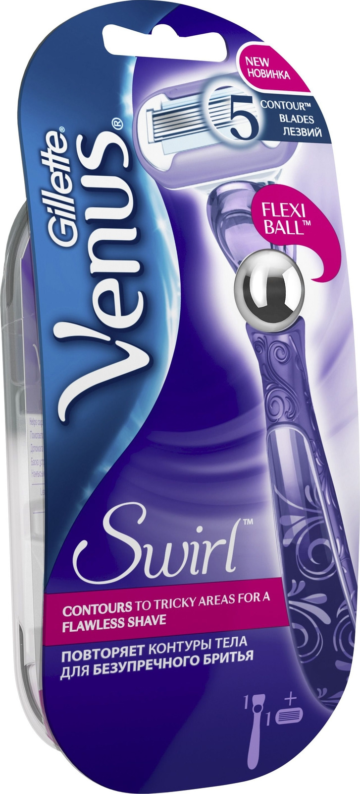 фото Бритва для женщин Venus Swirl Flexiball с 1 сменной кассетой Gillette venus