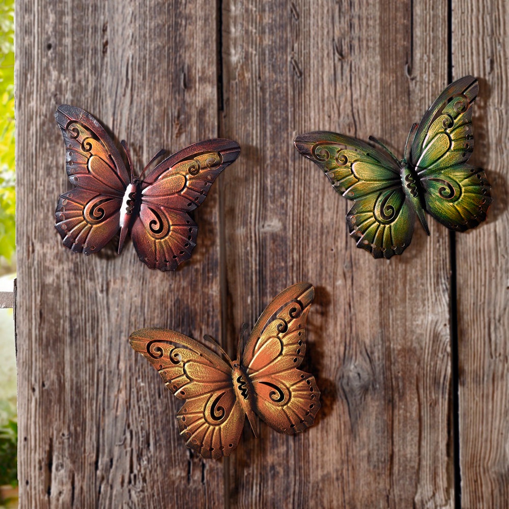 фото Подвесные украшения Хит-декор "Бабочки", цвет: зеленый, бронзовый, коричневый, 3 шт. 02996 Хит - декор