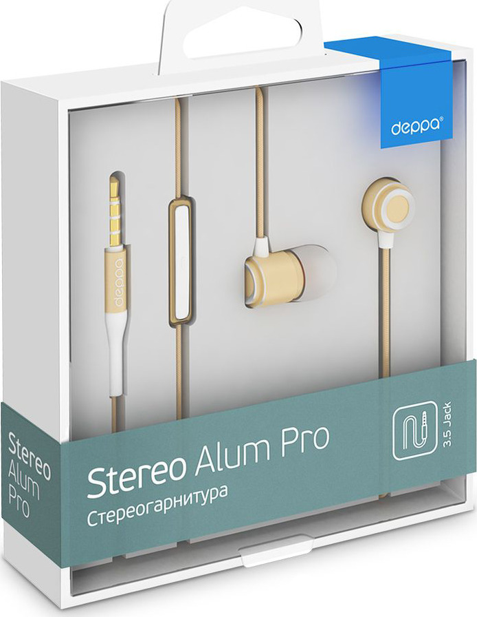 фото Deppa Stereo Alum Pro, Gold cтереогарнитура