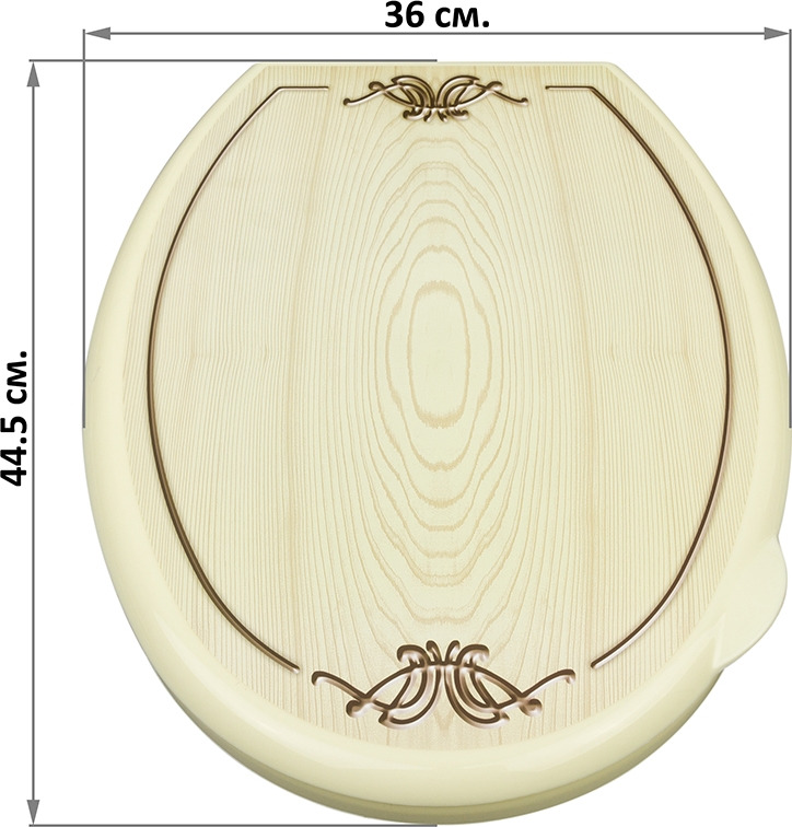 фото Сиденье для унитаза Violet "Беленый дуб", с декором, 44,5 х 36 х 3 см. 811228