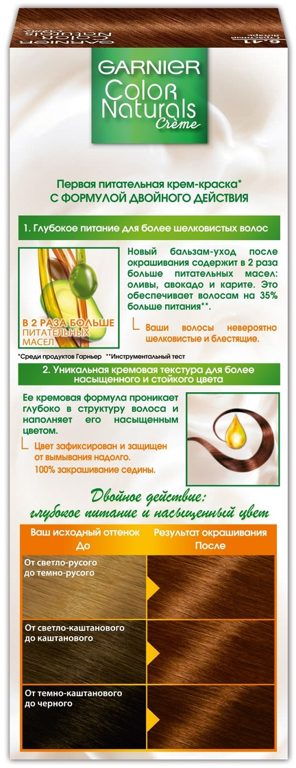 фото Стойкая крем-краска для волос Garnier "Color Naturals", оттенок 6.41, Страстный янтарь, 2 шт