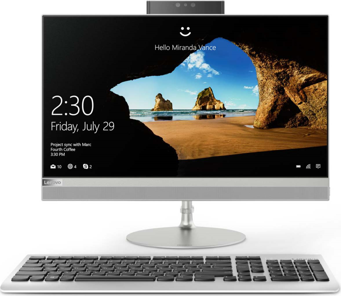 фото 27" Моноблок Lenovo IdeaCentre 520-27ICB (F0DE004URK), серебристый