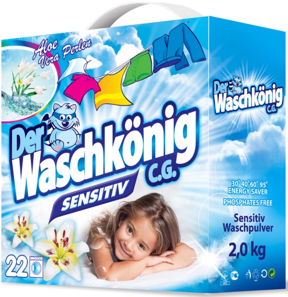 фото Стиральный порошок Der Waschkönig C.G. Sensitive, для детского белья, 2 кг Der waschkцnig c.g.