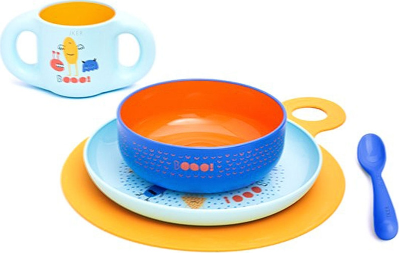 фото Набор посуды для кормления Suavinex Booo, от 6 месяцев, 3158372, голубой, 5 предметов