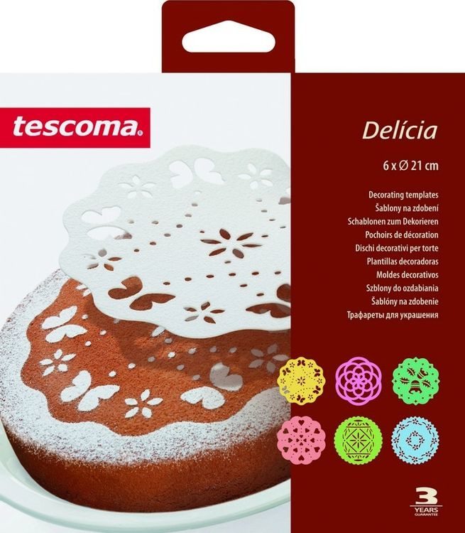 фото Трафареты для украшения выпечки Tescoma "Delicia", диаметр 21 см, 6 шт