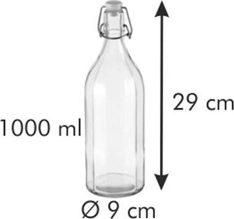 фото Бутылка с зажимом Tescoma Della Casa, квадратная, 1 л