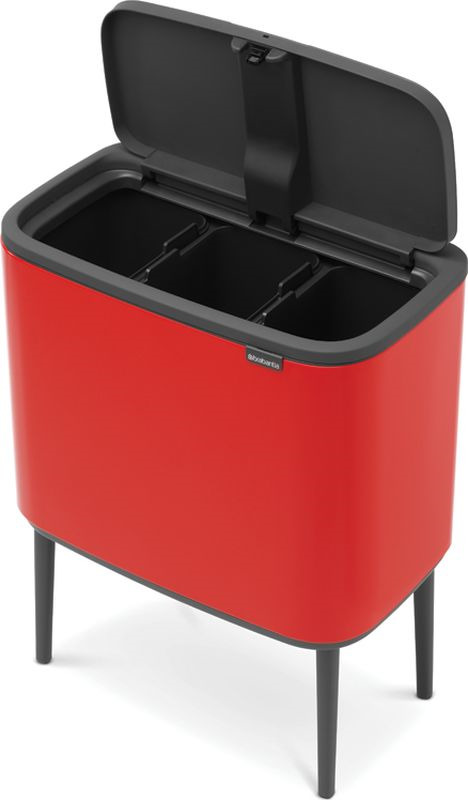 фото Бак мусорный Brabantia "Bo Touch Bin", цвет: красный, 3х11 л. 316005