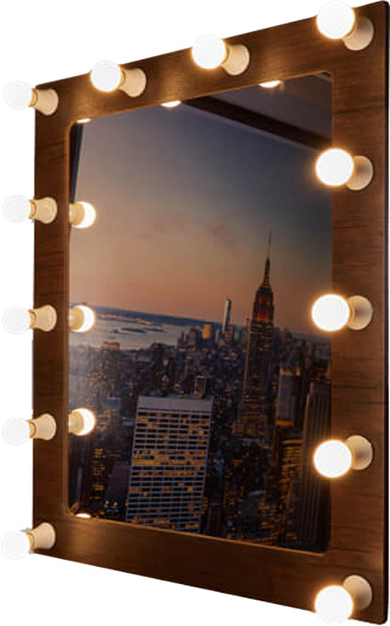 фото Светильник-зеркало Postermarket "Грим", цвет: темно-коричневый, 68 х 83 см Постермаркет / postermarket