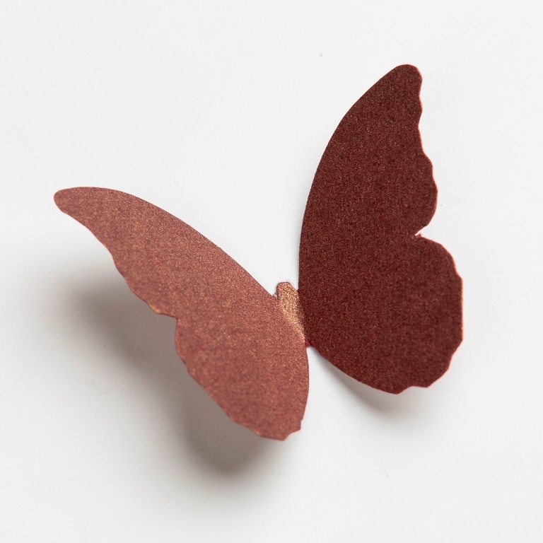 фото Дизайнерские бабочки из бумаги, бронзовый, 96 шт. 3d декор Наш интерьер
