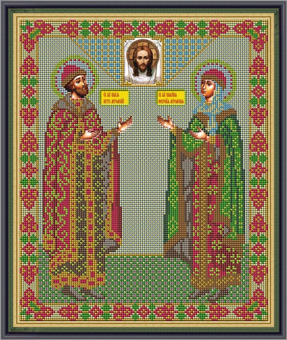 Набор для вышивания бисером Galla Collection «Икона Святой Петр и Феврония Муромские», 25 x 31 см