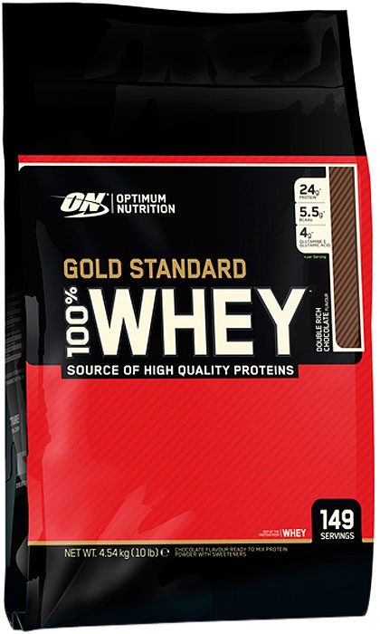 Протеин Optimum Nutrition 100% Whey Gold Standard Double Rich Chocolate, двойной богатый шоколад, 4,54 кг