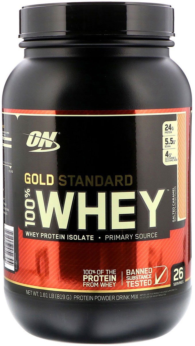 Протеин Optimum Nutrition 100% Whey Gold Standard Salted Caramel, соленая карамель, 819 г
