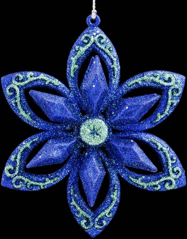 фото Игрушка елочная Erich Krause "Decor Цветочек", цвет: синий, 11 см Erichkrause