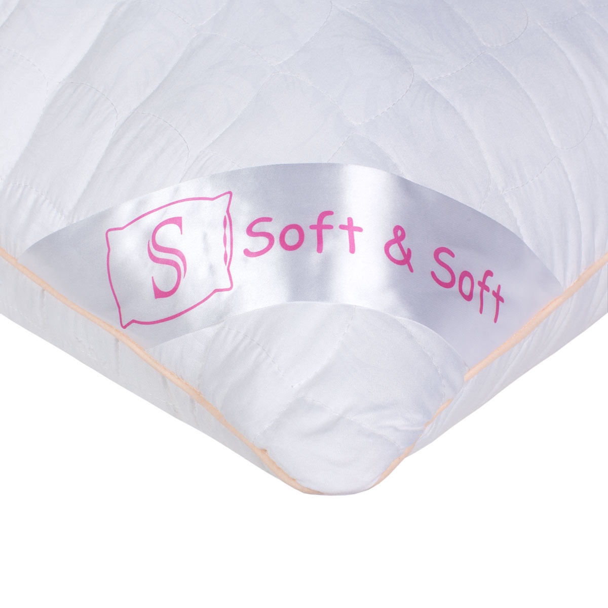 фото Подушка Традиция Soft&Soft "Шёлк" 2167 микрофибра с тиснением, белый, 50х70 см Тк традиция