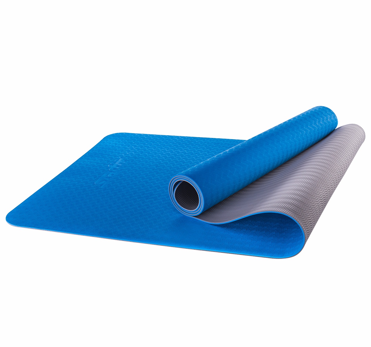 Коврик для йоги Starfit FM-201, УТ-00008846, синий, серый, 173 x 61 x 0,4 см