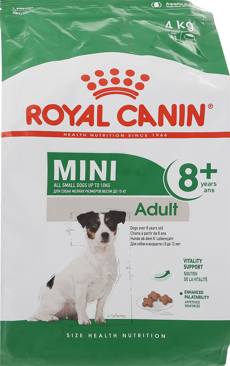 фото Корм сухой Royal Canin "Mini Adult 8+", для собак весом до 10 кг старше 8 лет, 4 кг