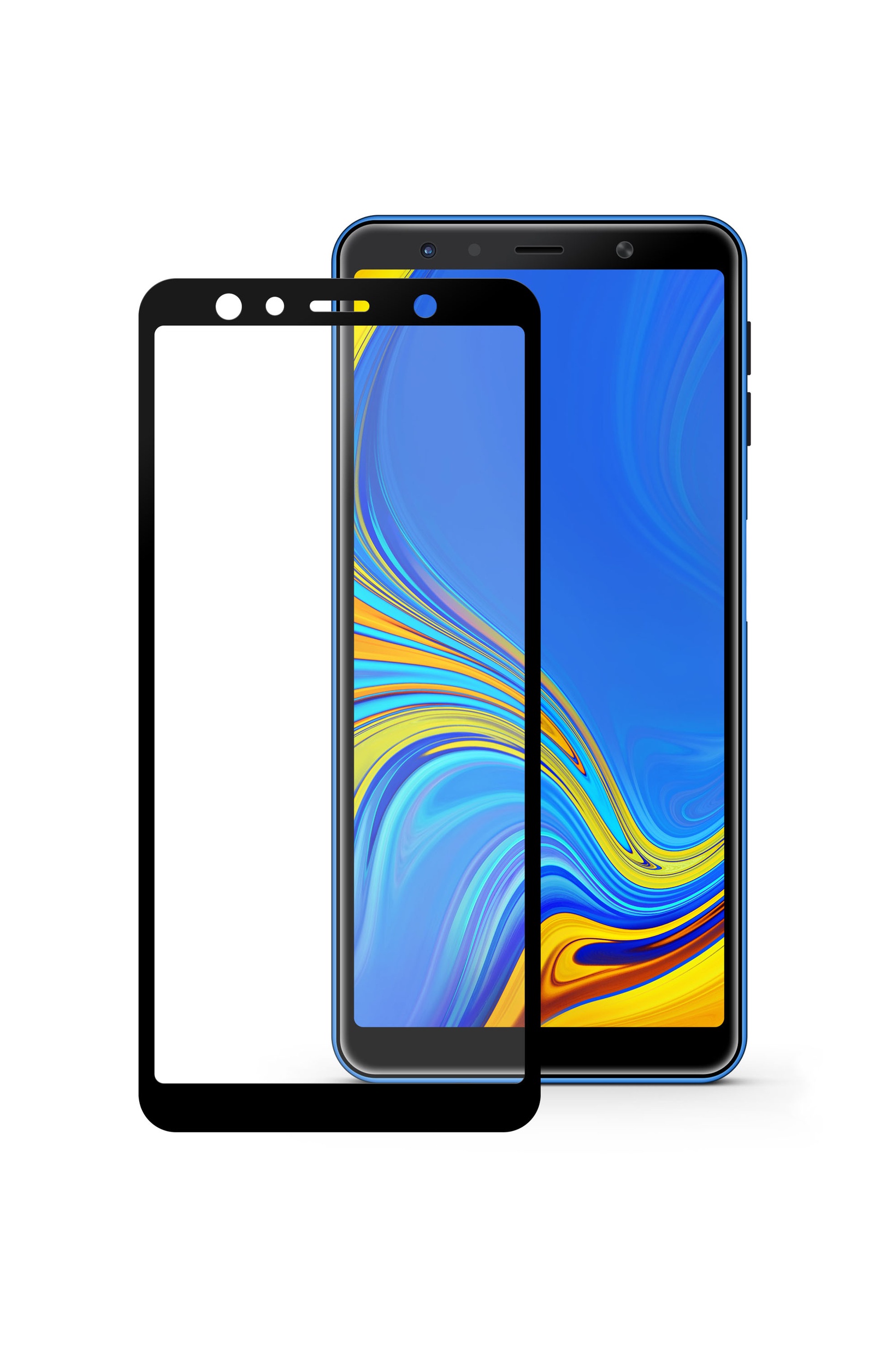фото Защитное стекло Mobius для Samsung A7 2018 3D Full Cover (Black)